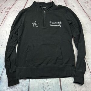 Vanderbilt Commodores Sweatshirt Women Large Black NCAA College 1/4 Zip Pullover